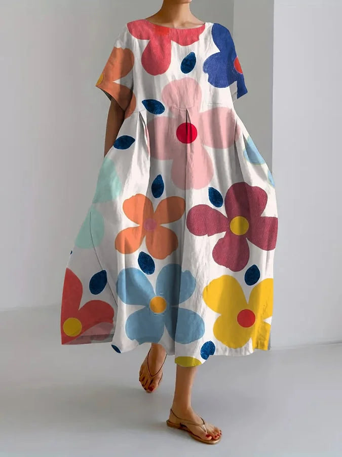 Valentina | Summer floral dress with flattering cut and freedom of movement