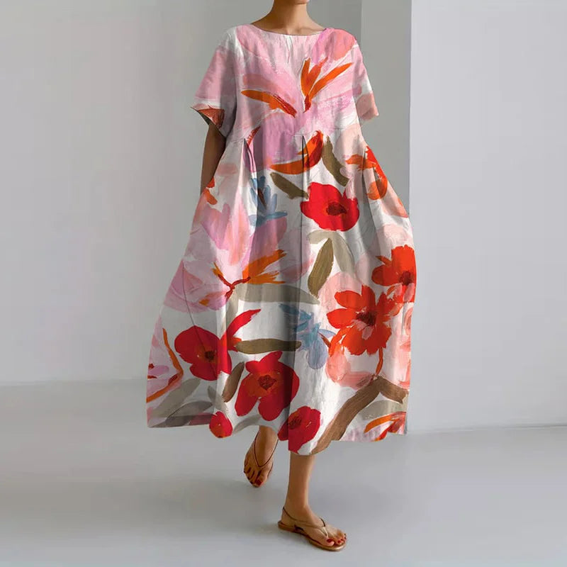Valentine | Summer floral dress with flattering cut and freedom of movement