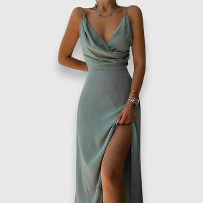Sissy – Luxe Satin Slit Gown