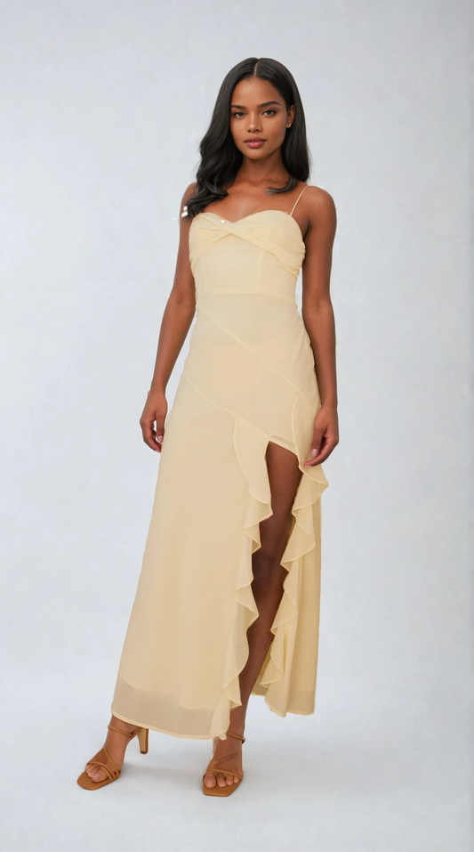 Kiyah Midi Dress - Yellow