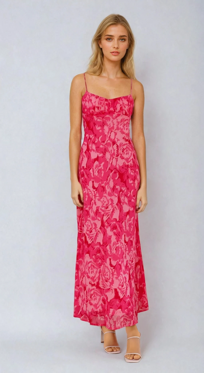 Margie Midi Dress - Pink Floral