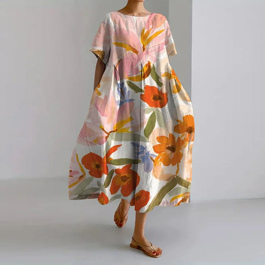 Valentine | Summer floral dress with flattering cut and freedom of movement