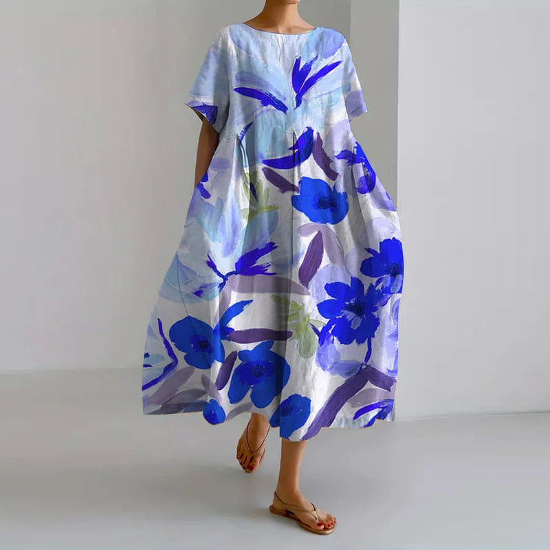 Valentine | Summer floral dress with flattering cut and freedom of movement